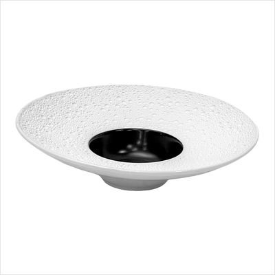 MOON_ - Teller - gourmet tief - 29 cm - rund - weiss - Spiegel schwarz matt_side